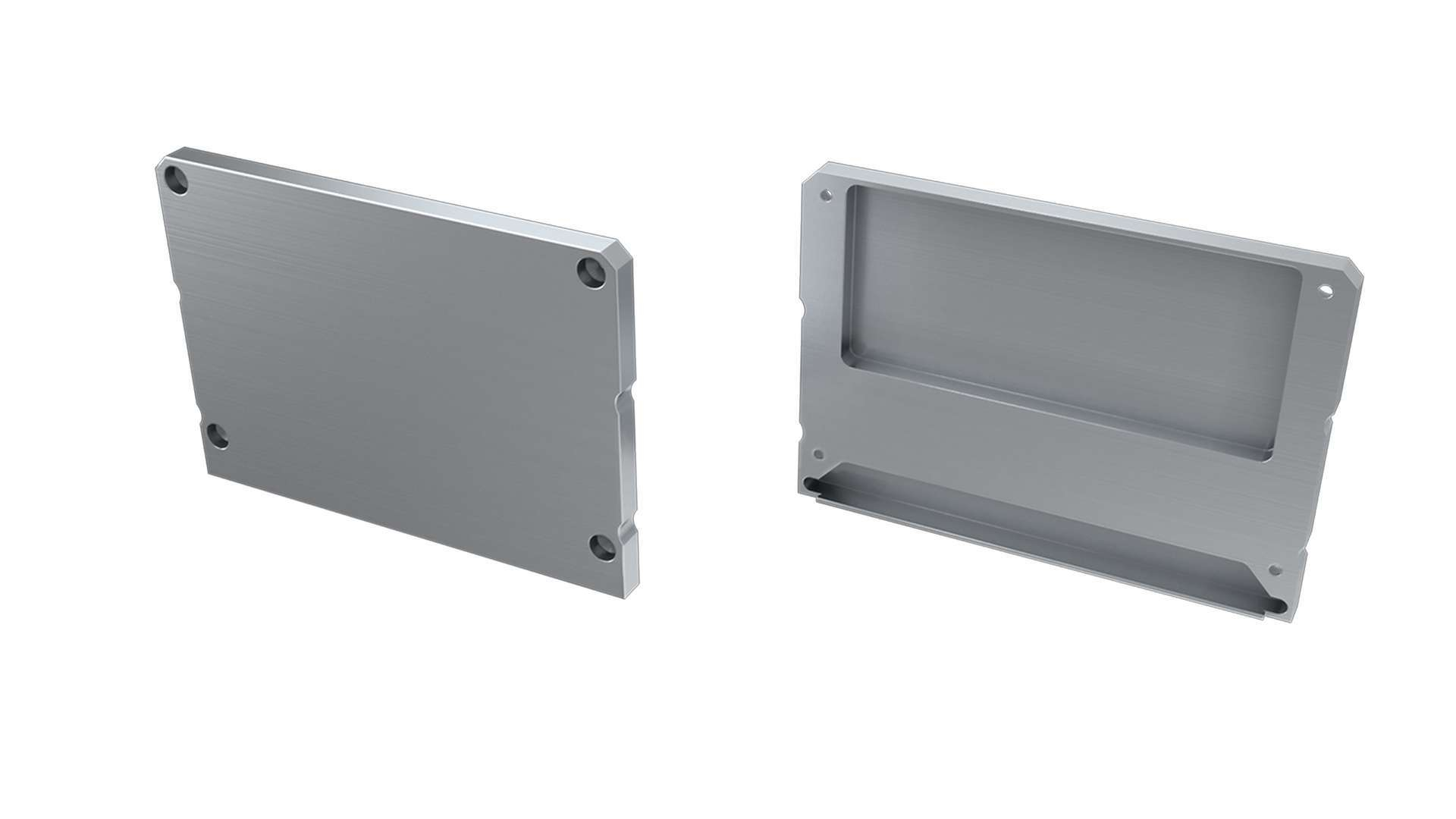ALU koncové záslepky do montážního profilu LARGO M1 s LED profilem LARGO, stříbrné