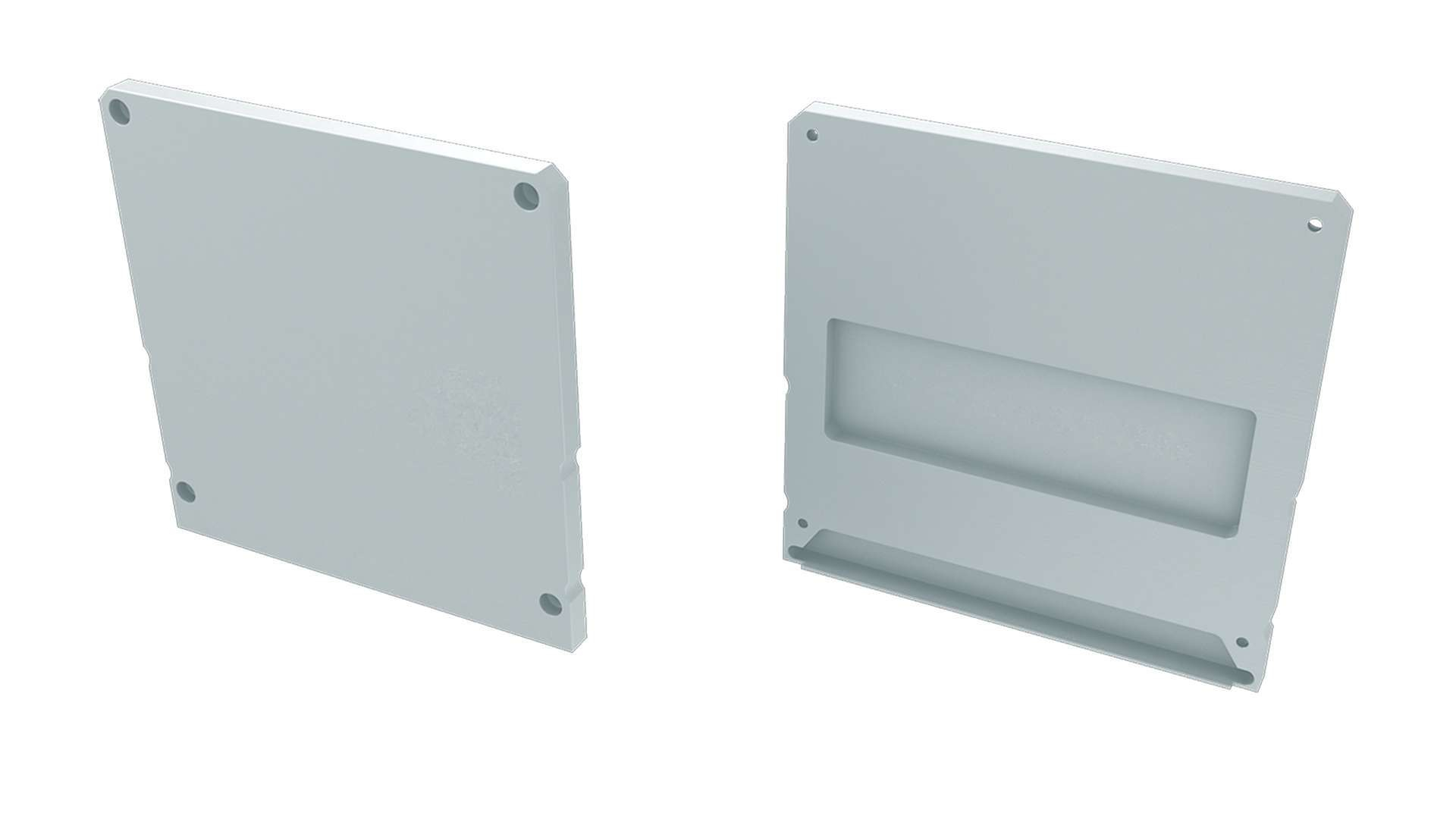 ALU koncové záslepky do montážního profilu LARGO M2 s LED profilem LARGO, bílé