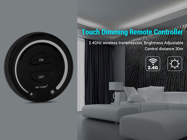 LED ovladač FUT087-B Mi.Light MiBOXER pro jednobarevné LED pásky, RF 2,4 GHz, černý