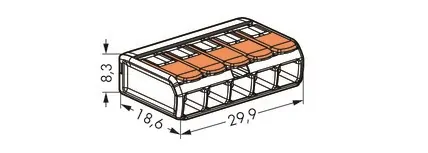 WAGO spojovací SVORKA 5-vodičová 221-415