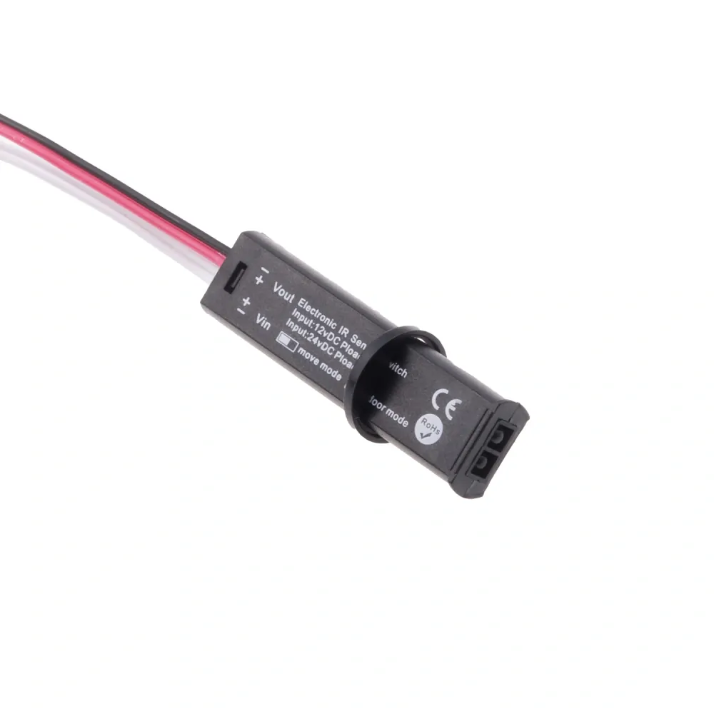 LED IR SPÍNAČ SKŘÍŇOVÝ 2v1 - DOOR/MOVE - 12V/24V - černý