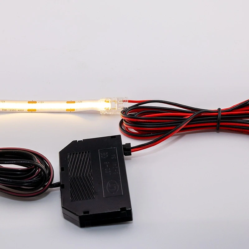 2 pin KONEKTOR pro MONO COB LED pásky, PCB 8mm + konektor JST-M samec + 2m kabel, černý