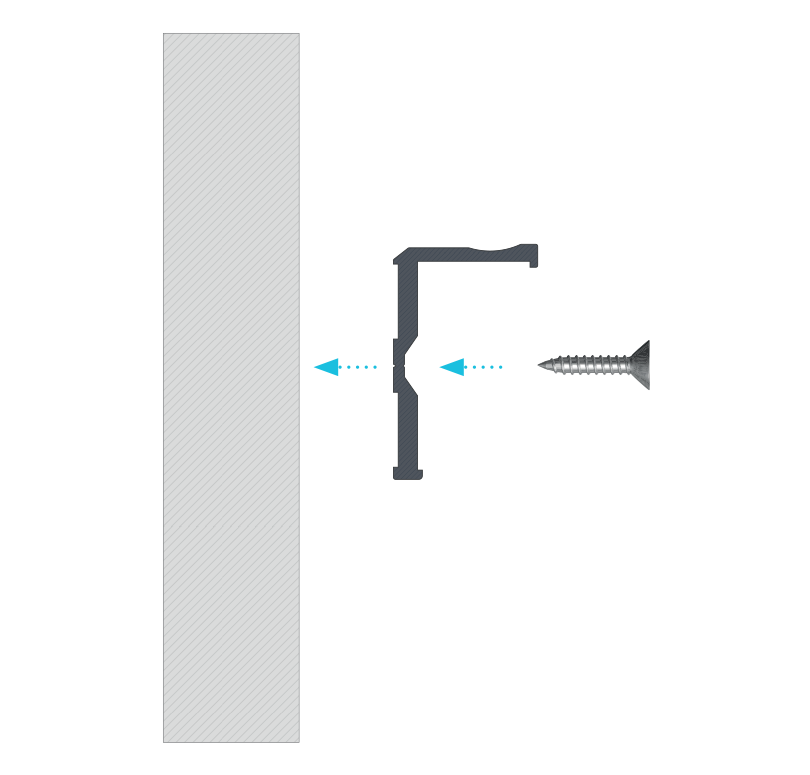 LED profil E, surový hliník