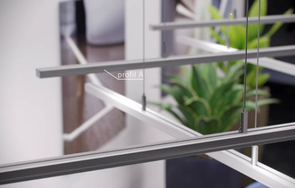 LED profil A, černý