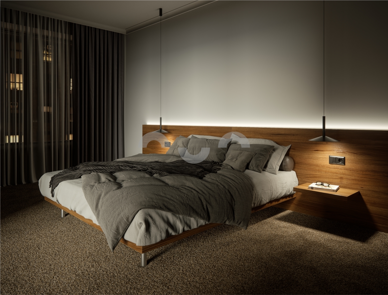 LED profil J, černý