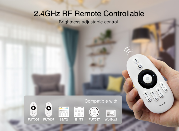 Řídící jednotka FUT036S Mi.Light MiBOXER pro jednobarevné LED pásky, RF 2,4 GHz, 12V-24V, 12A