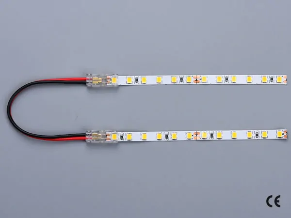 2 pin KONEKTOR pro MONO COB & SMD LED pásky, typ: LED pásek ↔ propojovací KABEL ↔ LED pásek, PCB 5mm