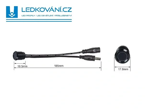 DOTYKOVÝ LED SPÍNAČ / STMÍVAČ ZAPUŠTĚNÝ - 12V/24V - ČERNÝ