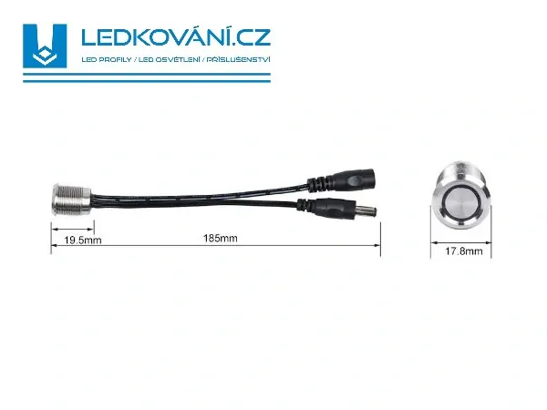 DOTYKOVÝ LED SPÍNAČ / STMÍVAČ ZAPUŠTĚNÝ - 12V/24V - STŘÍBRNÝ