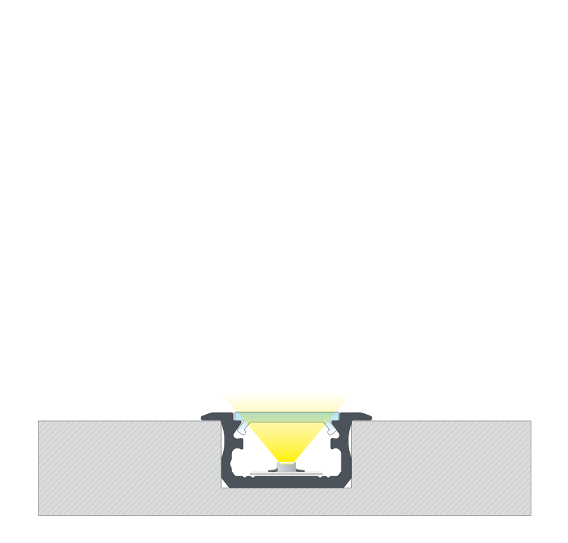 LED profil B, bílý