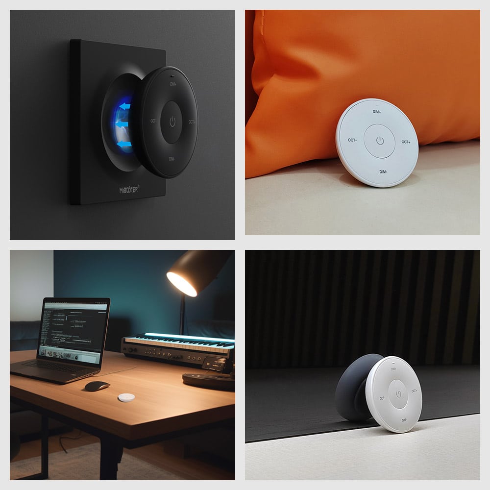LED mini ovladač K2-B Mi.Light MiBOXER pro jednobarevné a CCT LED pásky, RF 2,4 GHz, černý