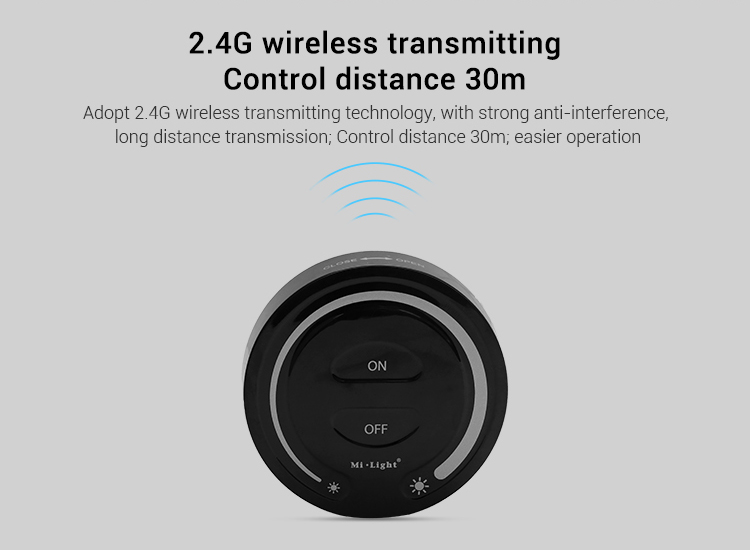 LED ovladač FUT087-B Mi.Light MiBOXER pro jednobarevné LED pásky, RF 2,4 GHz, černý