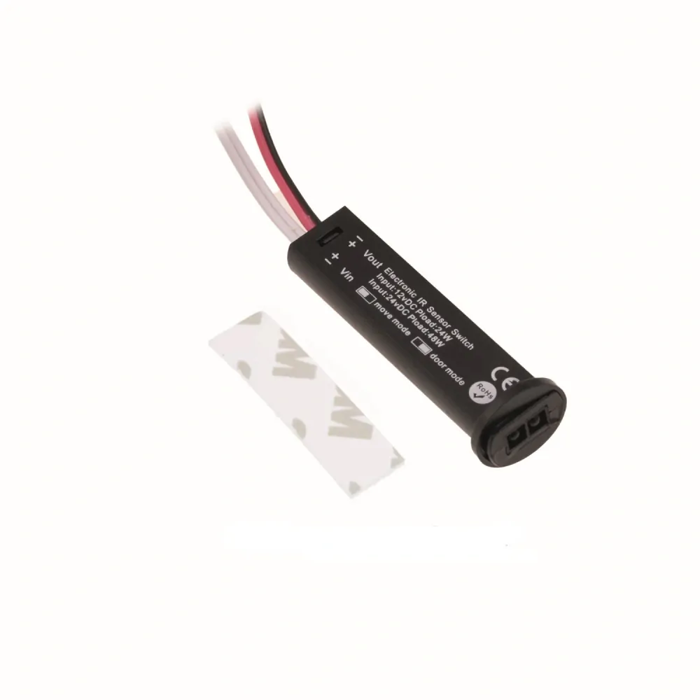 LED IR SPÍNAČ SKŘÍŇOVÝ 2v1 - DOOR/MOVE - 12V/24V - černý