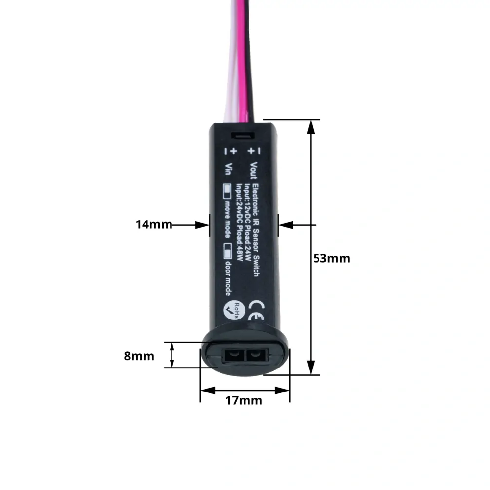 LED IR SPÍNAČ SKŘÍŇOVÝ 2v1 - DOOR/MOVE - 12V/24V - bílý