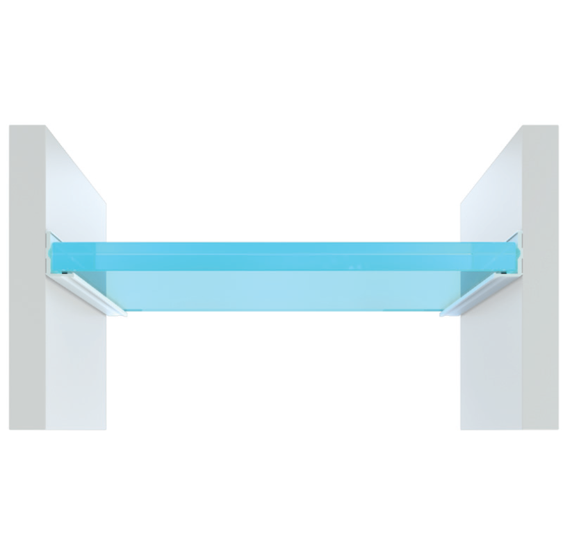 LED profil F, surový hliník