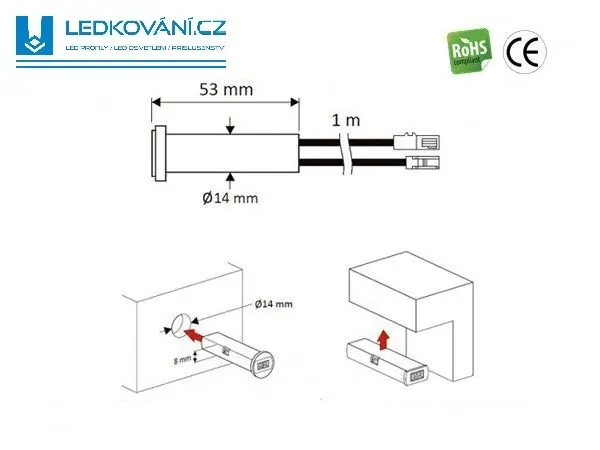 LED IR SPÍNAČ SKŘÍŇOVÝ 2v1 - DOOR/MOVE - 12V/24V - bílý