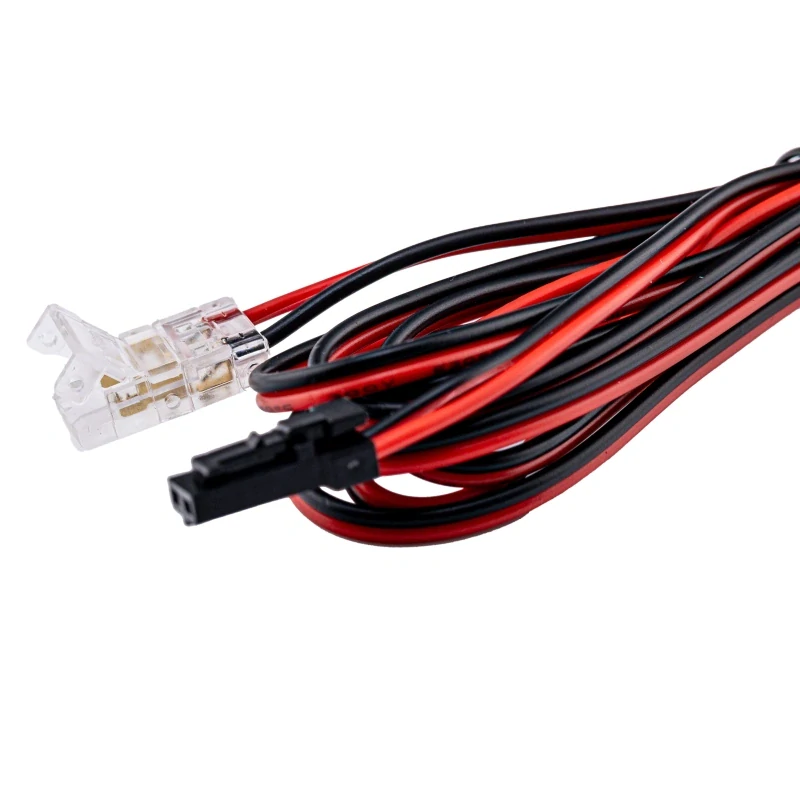 2 pin KONEKTOR pro MONO COB LED pásky, PCB 8mm + konektor JST-M samec + 2m kabel, černý