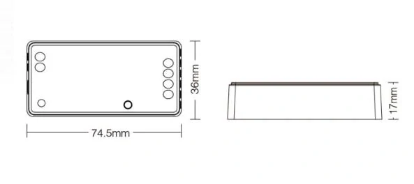 WiFi řídící jednotka (3v1) FUT037W+ MiBOXER pro RGB, RGBW a RGB+CCT LED pásky, 12V-48V, 12A, TUYA, WIFI