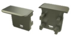 PVC koncové záslepky do LED profilu W, bronzové