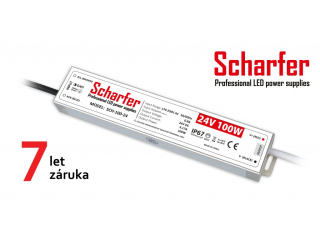 Profesionální napájecí zdroj Scharfer pro LED osvětlení, 24V | 100W | 4,16A | IP67