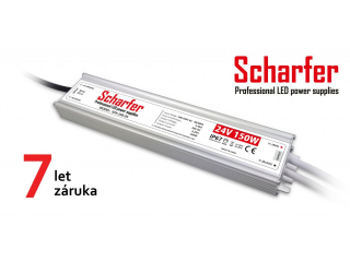 Profesionální napájecí zdroj Scharfer pro LED osvětlení, 24V | 150W | 6,25A | IP67