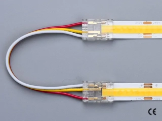 3 pin KONEKTOR pro CCT COB & SMD LED pásky, typ: LED pásek ↔ propojovací KABEL ↔ LED pásek, PCB 10mm