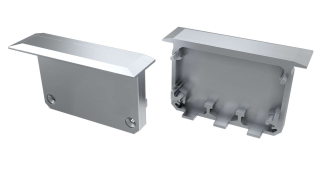 PVC koncové záslepky do LED profilu INSO, šedé