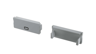 PVC koncové záslepky do LED profilu DUAL, šedé